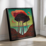 Kiefern mit roter Wolke 1909 Gustav Wunderwald 4 mockup