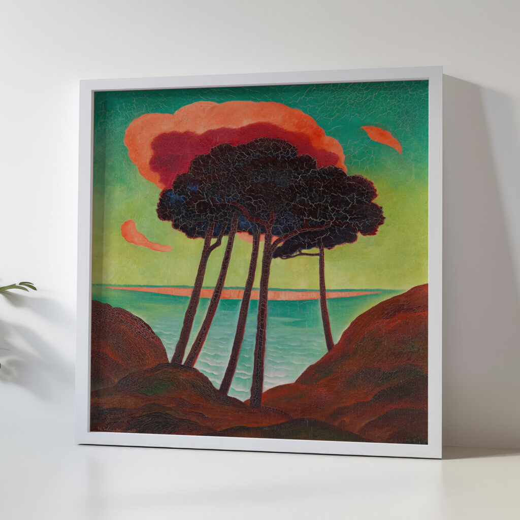 Kiefern mit roter Wolke 1909 Gustav Wunderwald 5 mockup
