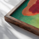 Kiefern mit roter Wolke 1909 Gustav Wunderwald close up dark wood mockup