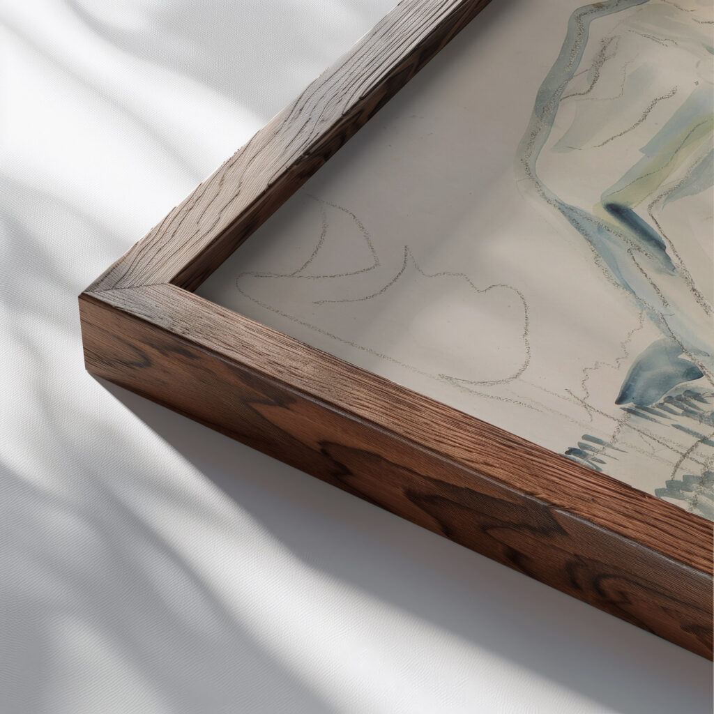 Kilden 1910 Edvard Munch close up dark wood mockup