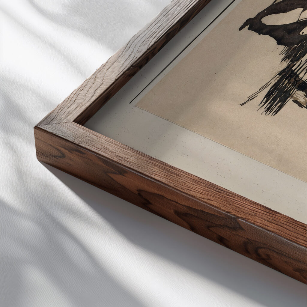 Kinderbildnis 1923 Paul Klee close up dark wood mockup