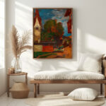 Kirche in Taufers Dorfplatz around 1900 Tina Blau 5 mockup