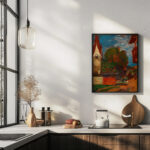 Kirche in Taufers Dorfplatz around 1900 Tina Blau 6 mockup