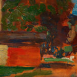 Kirche in Taufers Dorfplatz around 1900 Tina Blau 8 mockup