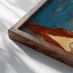 Kirche in Taufers Dorfplatz around 1900 Tina Blau close up dark wood mockup