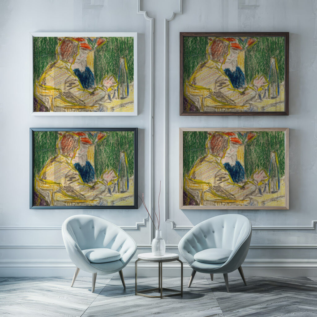 Kirchner und Dodo im Cafe Dresden 1906 Ernst Ludwig Kirchner framed posters mockup