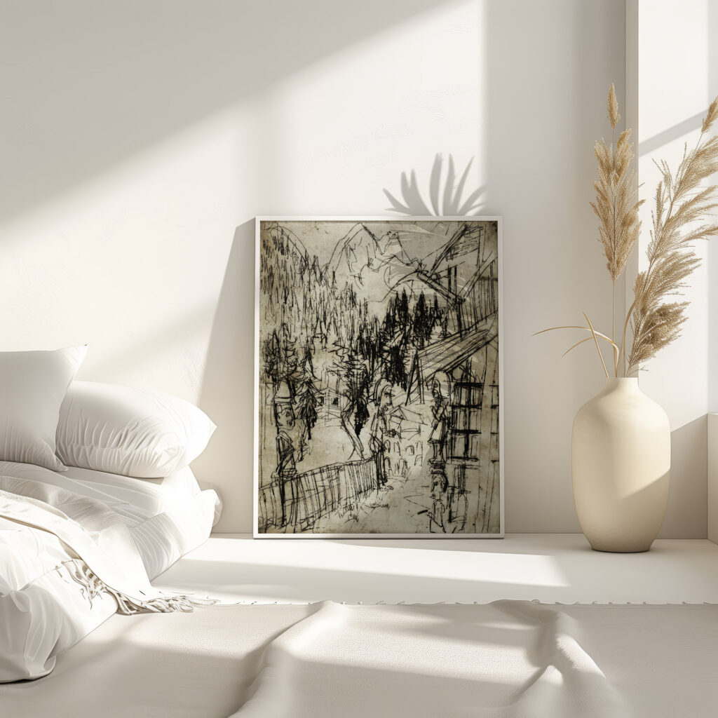 Kirchnerhaus auf dem Wildboden mit Blick ins Sertig 1925 Albert Muller 4 mockup