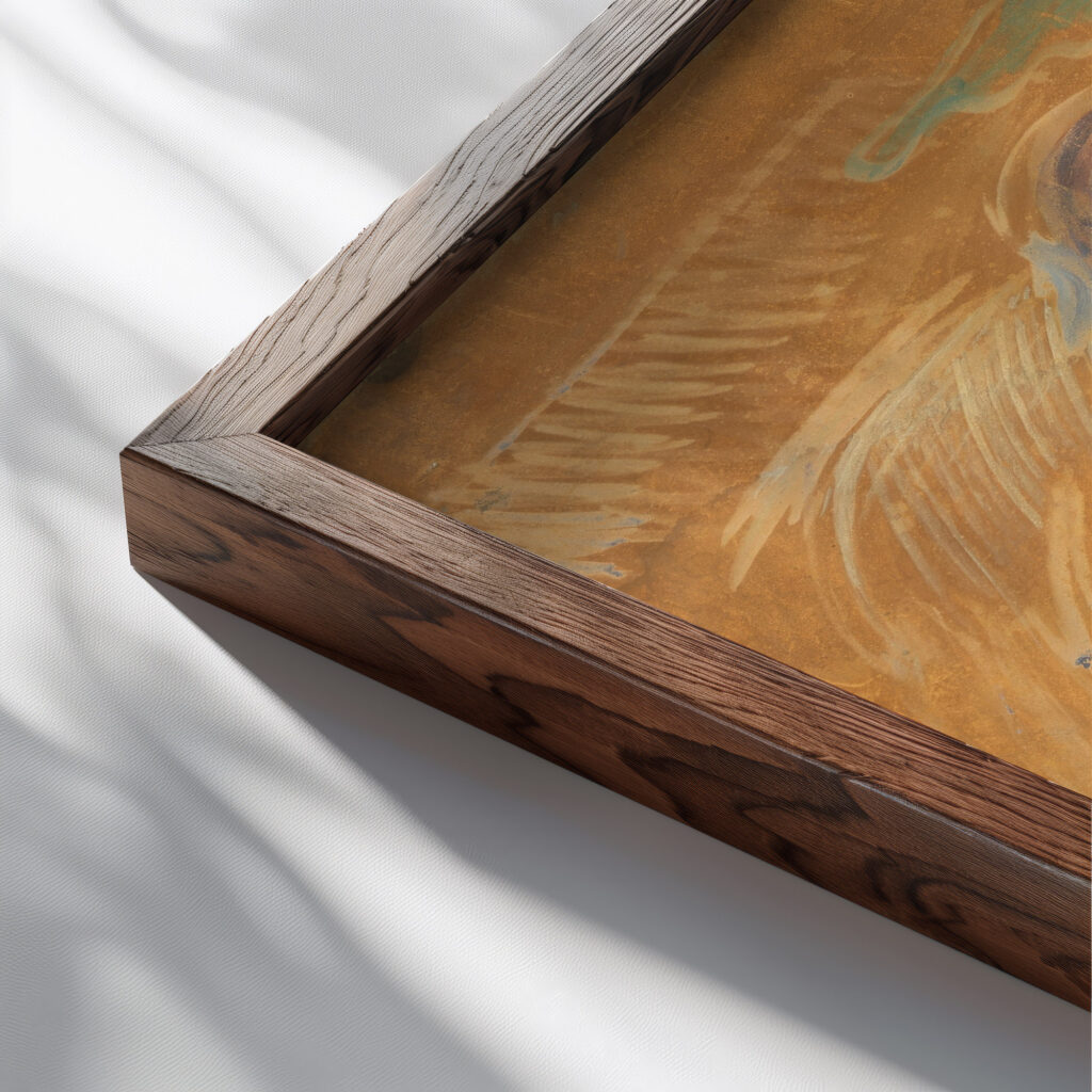 Kiss 1906 1907 Edvard Munch close up dark wood mockup