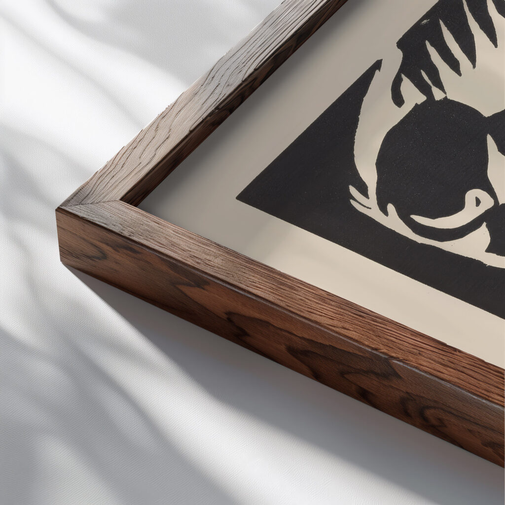 Klange Pl.08 1913 Wassily Kandinsky close up dark wood mockup