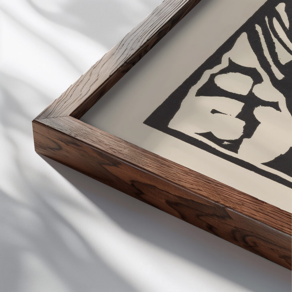 Klange Pl.09 1913 Wassily Kandinsky close up dark wood mockup