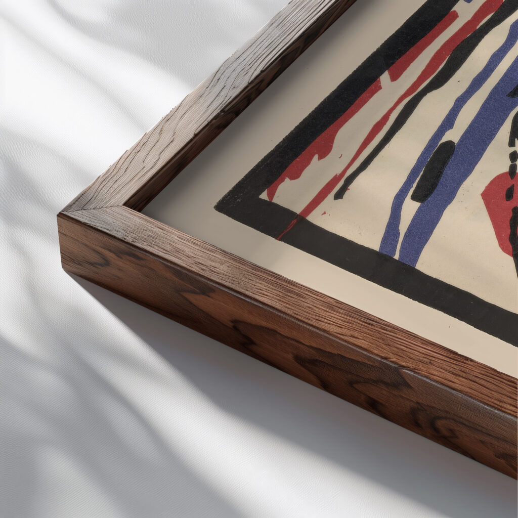Klange Pl.12 1913 Wassily Kandinsky close up dark wood mockup