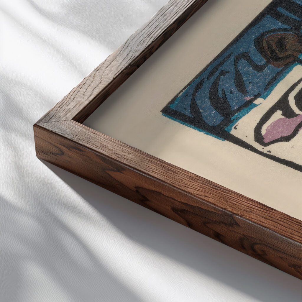 Klange Pl.13 1913 Wassily Kandinsky close up dark wood mockup