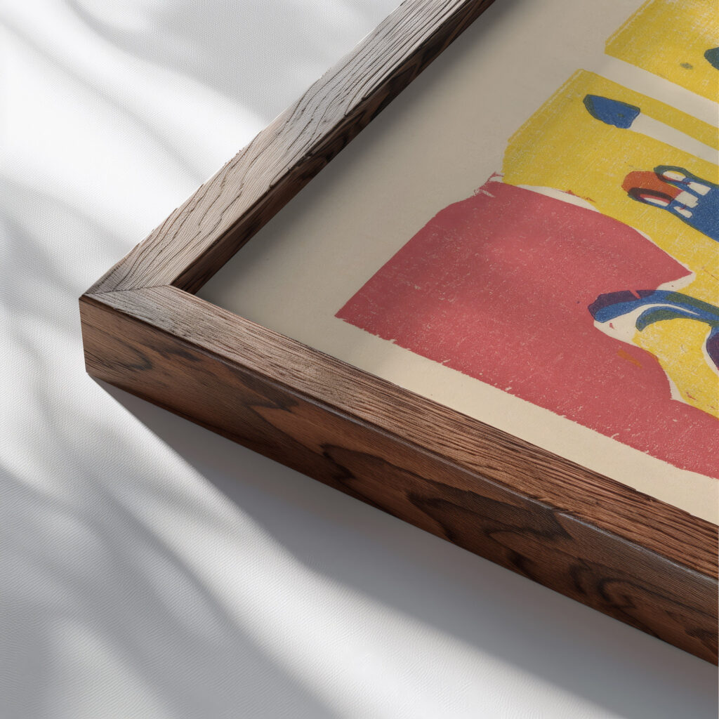 Klange Pl.19 1913 Wassily Kandinsky close up dark wood mockup