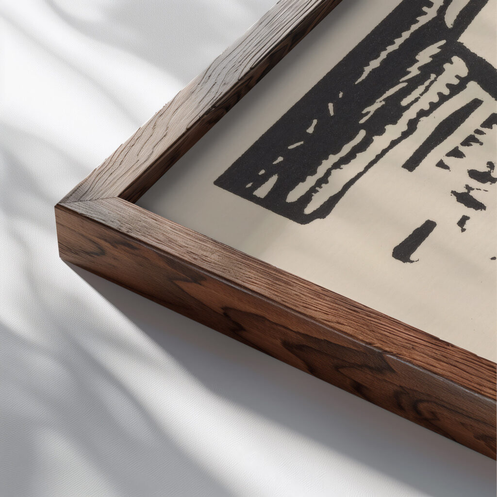 Klange Pl.22 1913 Wassily Kandinsky close up dark wood mockup