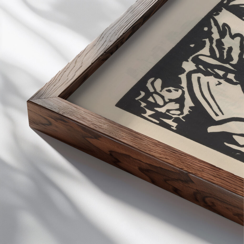 Klange Pl.24 1913 Wassily Kandinsky close up dark wood mockup