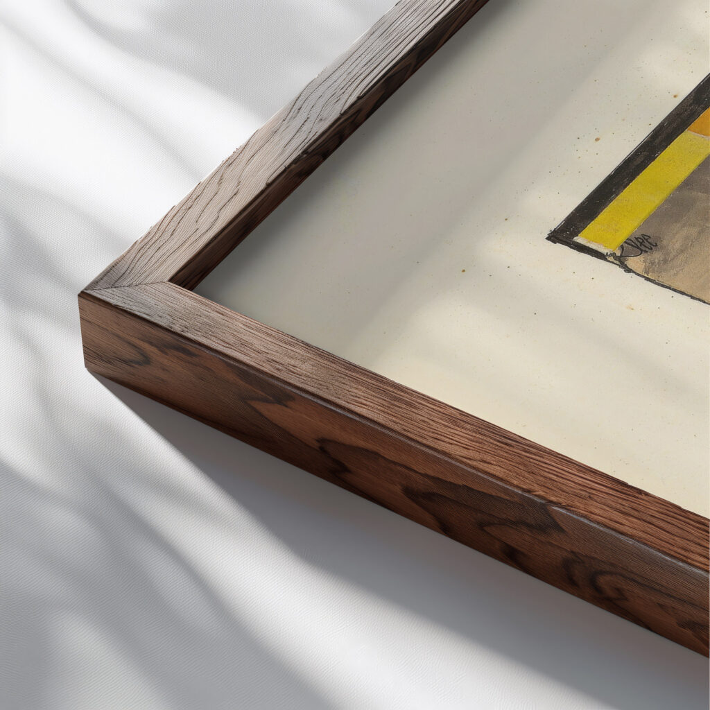 Kleine Schweizerlandschaft 1920 Paul Klee close up dark wood mockup