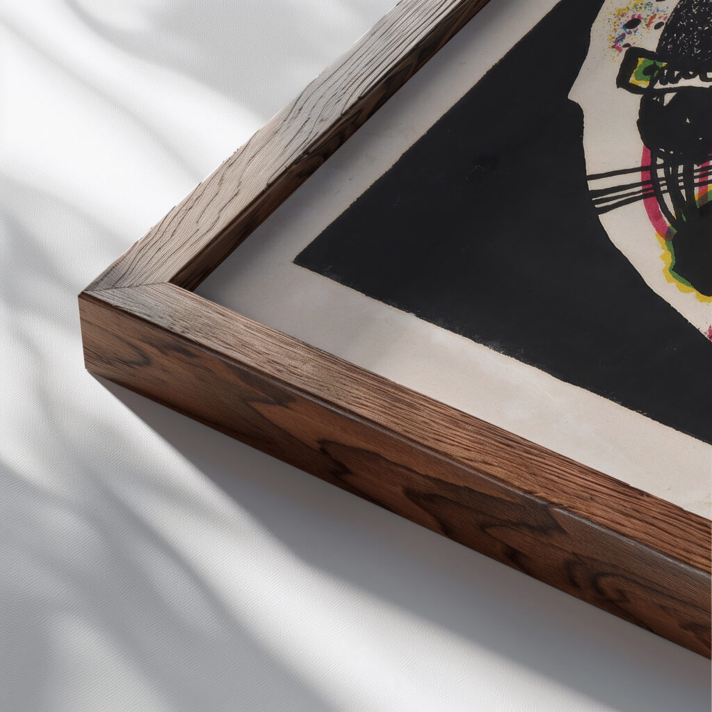 Kleine Welten III 1922 Wassily Kandinsky close up dark wood mockup