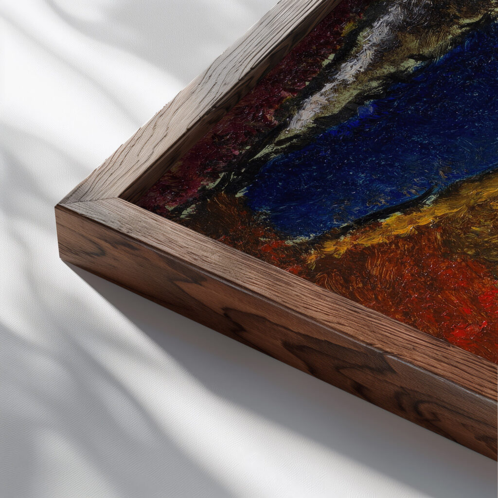 Kleiner abstrakter Kopf 1934 Alexej von Jawlensky close up dark wood mockup