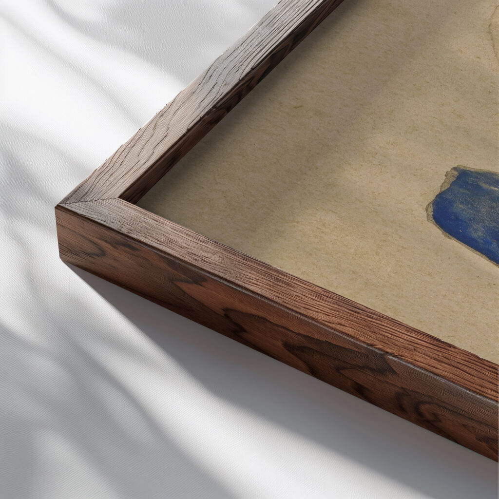 Kleines Fabeltier II Small Fabulous Beast II Franz Marc close up dark wood mockup