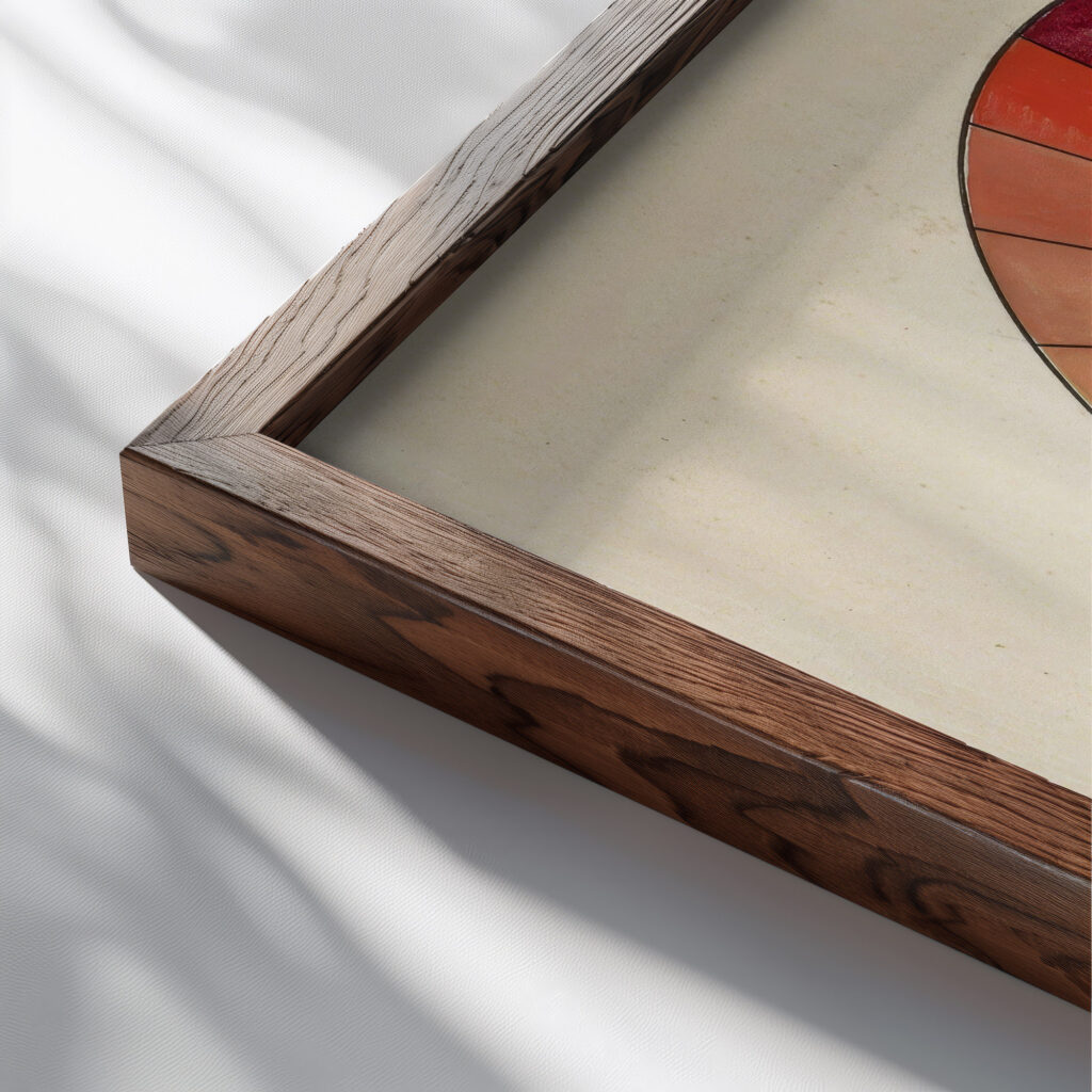 Kleurencirkel c. 1890 c. 1922 Johanna van de Kamer close up dark wood mockup