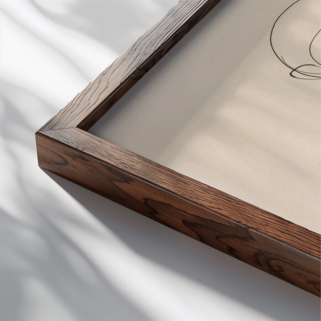 Kneeling Figure 1931 Oskar Schlemmer close up dark wood mockup