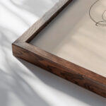 Kneeling Figure 1931 Oskar Schlemmer close up dark wood mockup