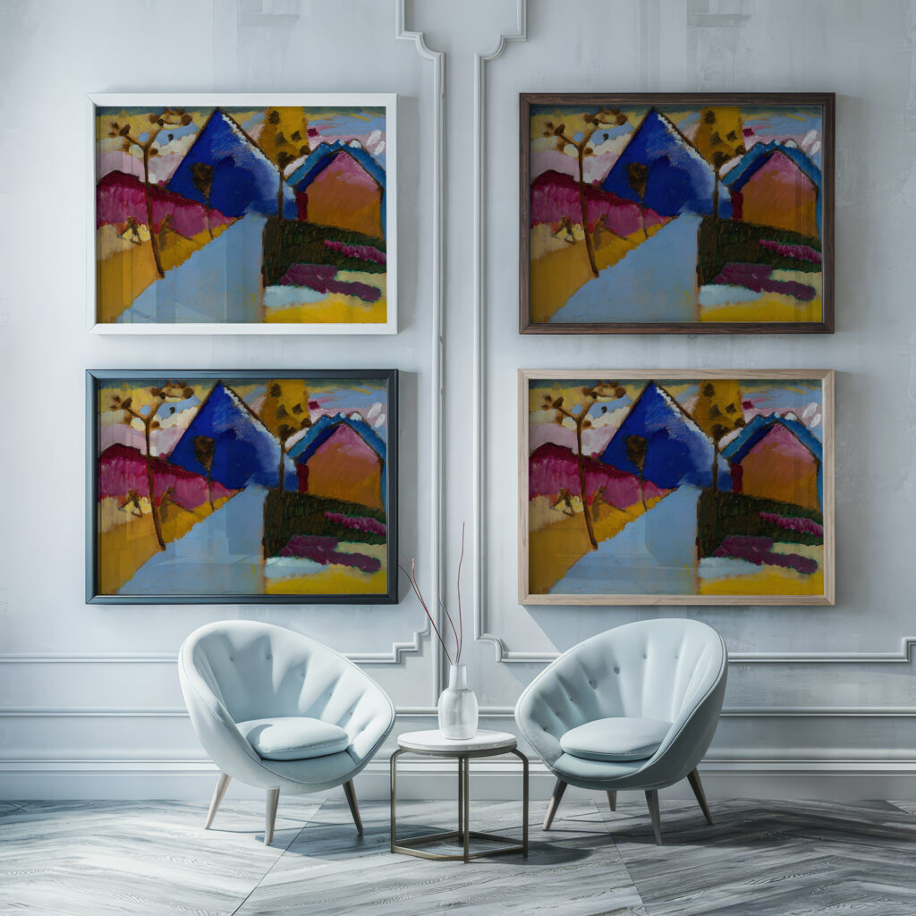 Kochel – Straight Street 1909 Wassily Kandinsky framed posters mockup