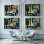 Komposition 1923 Arthur Segal framed posters mockup