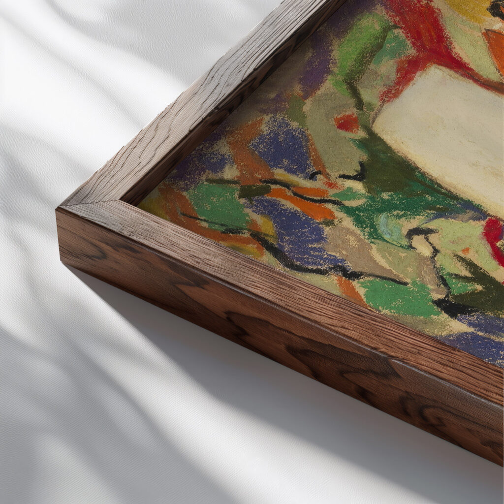 Komposition 1925 1930 Adolf Holzel close up dark wood mockup
