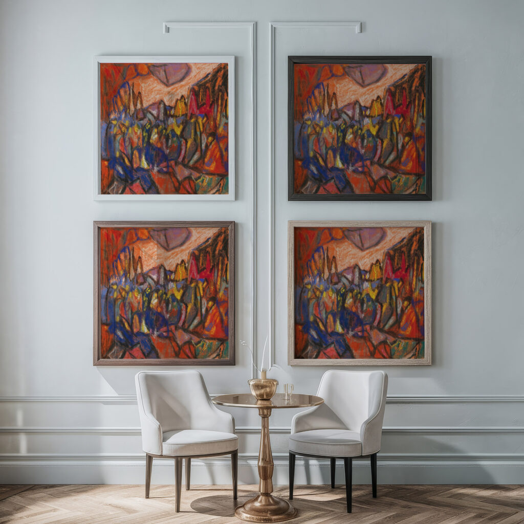 Komposition 1930 Adolf Holzel framed posters mockup