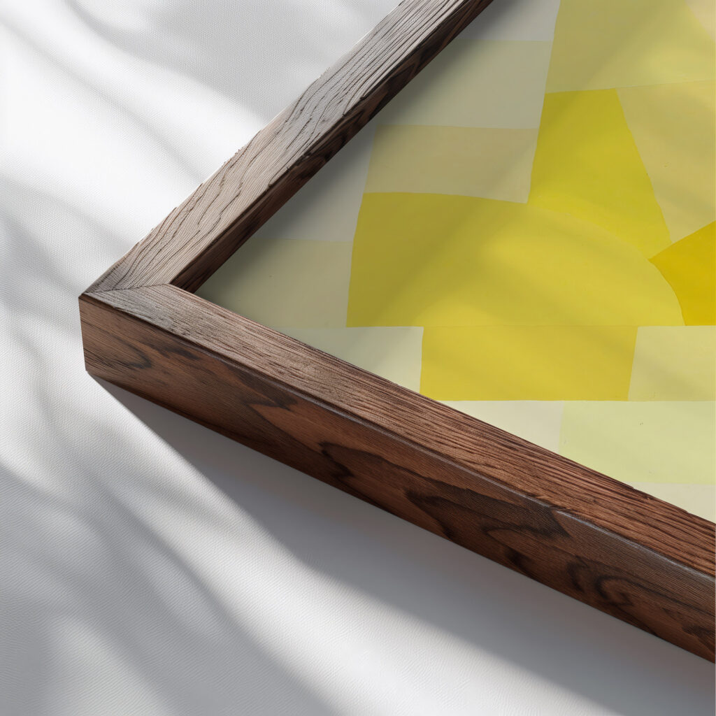 Komposition 1938 Otto Freundlich close up dark wood mockup