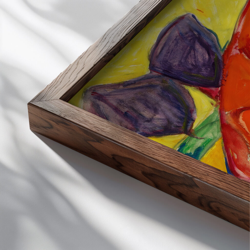 Komposition Anbetung Heilige Ursula 1914 Adolf Holzel close up dark wood mockup