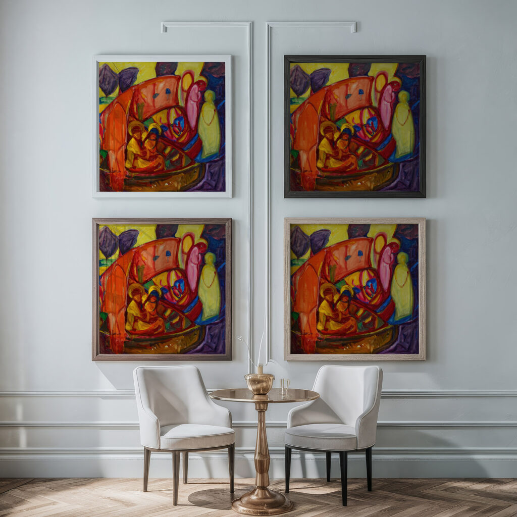 Komposition Anbetung Heilige Ursula 1914 Adolf Holzel framed posters mockup