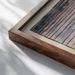 Komposition aus ‘Pflaster und Wiese IV 1924 Karl Wiener close up dark wood mockup