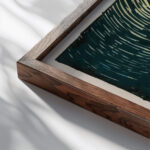 Komposition aus ‘Pflaster und Wiese X 1924 Karl Wiener close up dark wood mockup