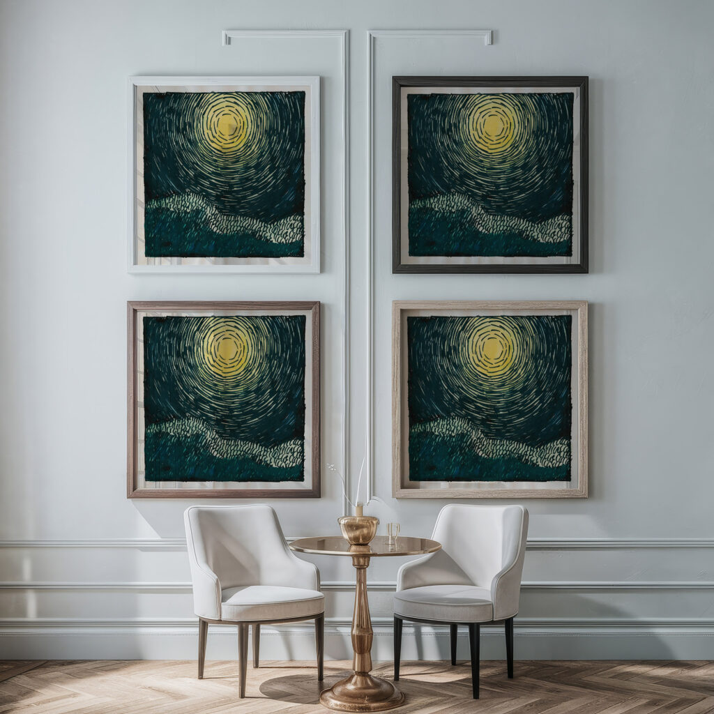 Komposition aus ‘Pflaster und Wiese X 1924 Karl Wiener framed posters mockup