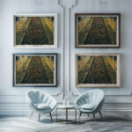 Komposition aus ‘Pflaster und Wiese XVIII 1924 Karl Wiener framed posters mockup