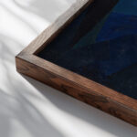 Komposition in Blau 1931 Otto Freundlich close up dark wood mockup