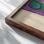 Komposition in Grun und Violett around 1921 Karl Wiener close up dark wood mockup