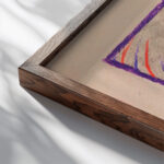 Komposition in Rot und Violett around 1921 Karl Wiener close up dark wood mockup