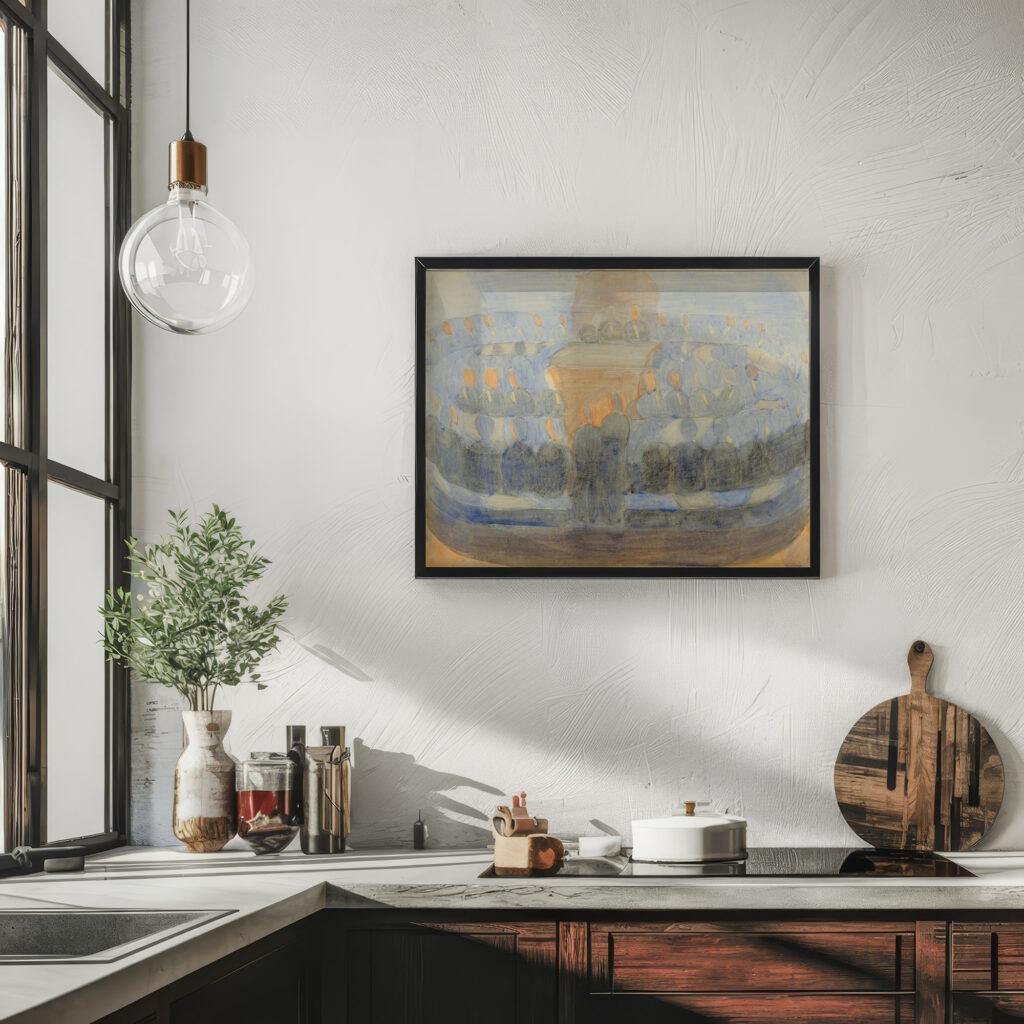 Kompositionsstudie zu ‘Vorbereitung Andacht im Esssaal 1930 Otto Meyer Amden 6 mockup