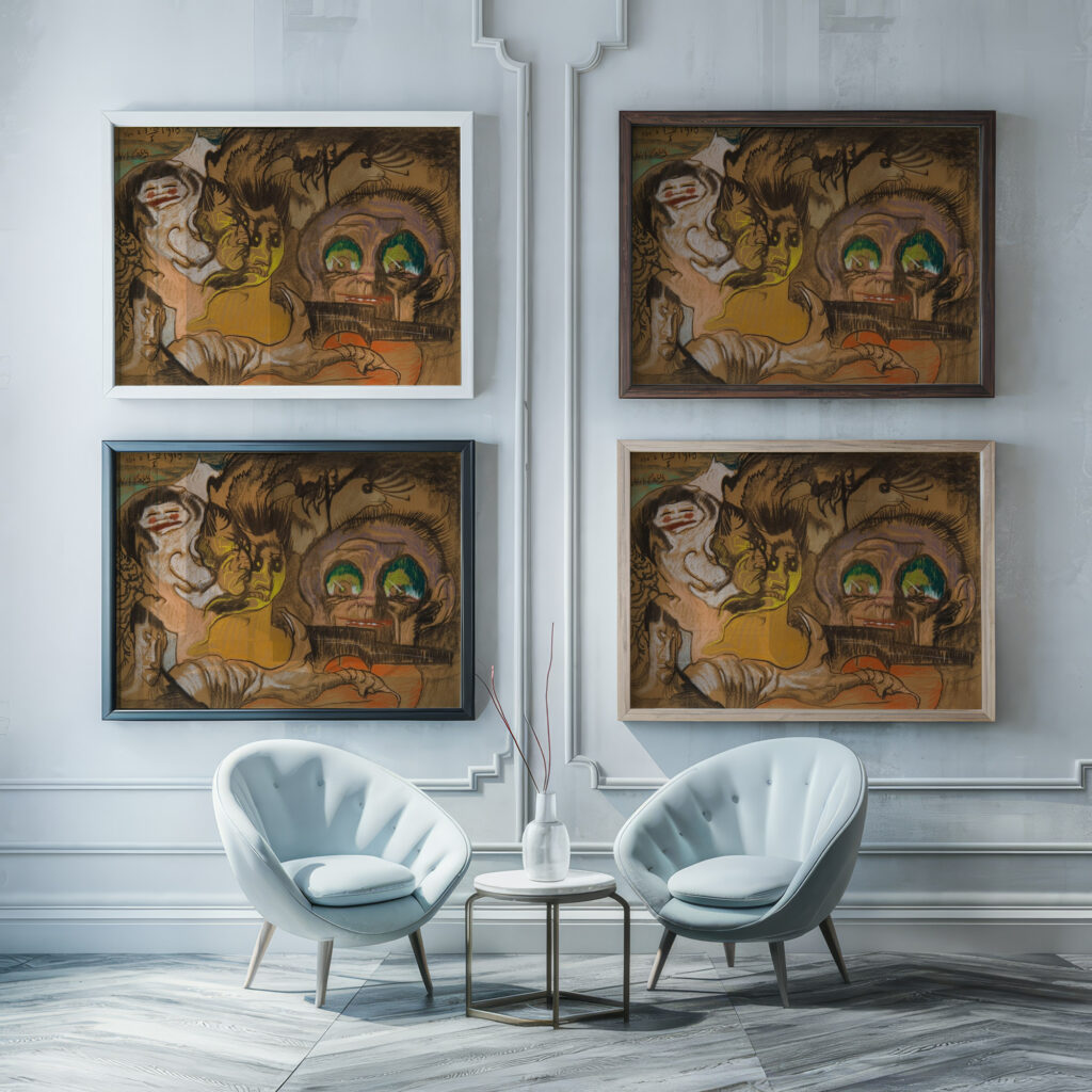 Kompozycja Zielone oko 1918 Stanislaw Ignacy Witkiewicz framed posters mockup