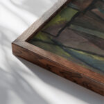 Kompozycja abstrakcyjna 1934 Sasza Blonder close up dark wood mockup