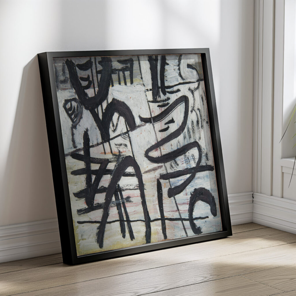 Kompozycja abstrakcyjna z czarnymi liniami 1937 Sasza Blonder 4 mockup