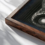 Kompozycja heliograficzna IV 1932 Karol Hiller close up dark wood mockup