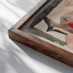 Kompozycja po wystawie ‘Nowoczesnych w TPSP 1949 Marian Kopf close up dark wood mockup