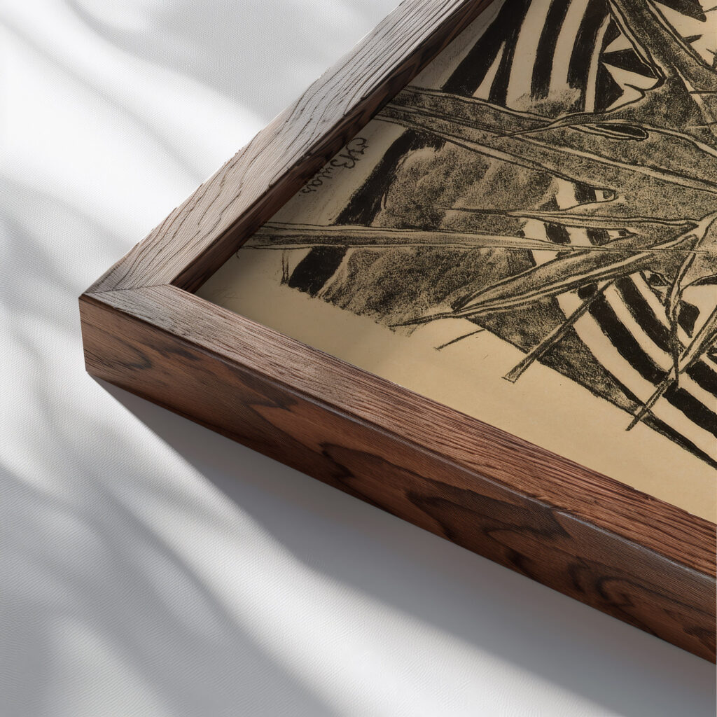 Kompozycja z ostami. 1908 Jan Bulas close up dark wood mockup