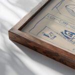 Kompozycje 1949 Marian Kopf close up dark wood mockup