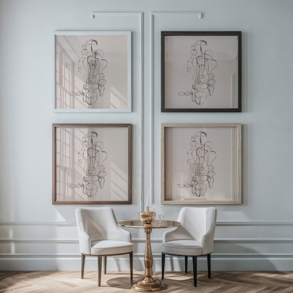 Konzentrische Gruppe Figurenplan K1 1922 Oskar Schlemmer framed posters mockup