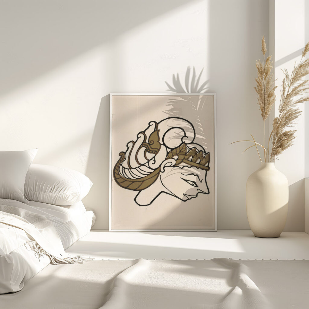 Kop van een wajangpop 1942 Reijer Stolk 4 mockup